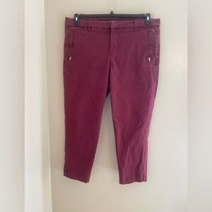 Level Burgundy Cropped Pants